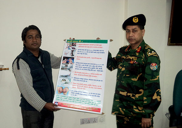 Brigadier General Kondokar Shohidul Islam, Director of Chittagong Medical Collage & Hospital received festoon from YPSA