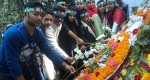 Laying flower at Chittagong Shahid Minner
