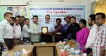 YPSA handovers a crest to Dr. Hasanuzzaman Chowdhury