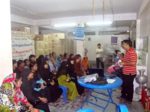 Orientation for factory worker at Vertex Apparels