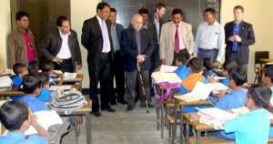USA delegation team with Mr.Abdullah Al Baker Bhuyan , Chairman of Sitakund Upazila Parishad in a School
