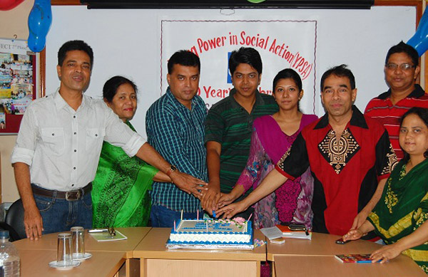 The program was inaugurated cutting an anniversary cake at YPSA Head Office, Chittagong.
