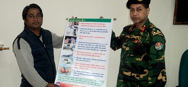 Brigadier General Kondokar Shohidul Islam, Director of Chittagong Medical Collage & Hospital received festoon from YPSA