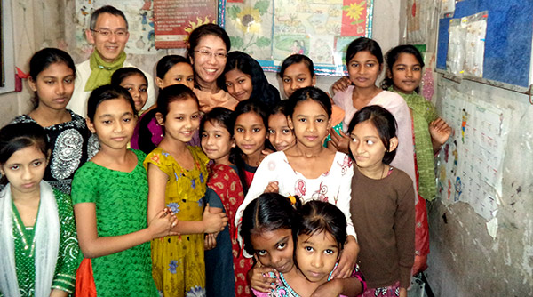 Both country directors with the girl domestic workers