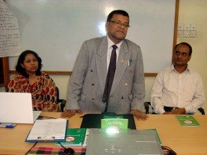 Dr. Md. Alauddin Mazumdar, Director of Department of Health addressing in the workshop