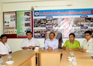Md. Nurun Nabi Talukder with YPSA officials in a meeting