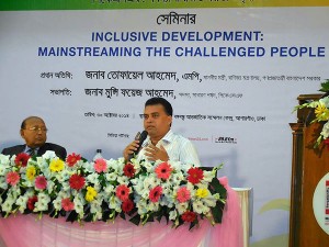 YPSA's participation at the seminar on "Inclusive development: mainstreaming the challenged people" at Bangabandhu International Conference Centre 