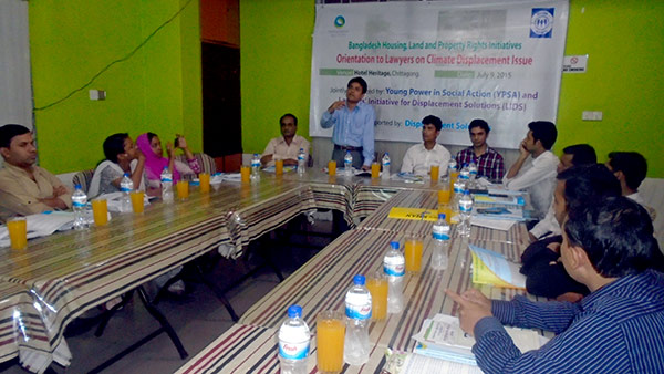 Orientation to Lawyers on Climate Displacement held at Chittagong