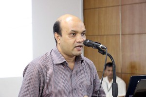 Mr. Vashkar Bhattacharjee addressing in the seminar