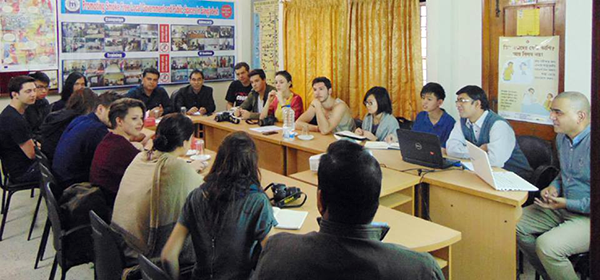 The team attend a meeting at YPSA Head office