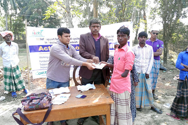 PWD receiving cash in Cox’sbazar