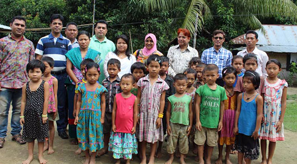 Group photo with children 