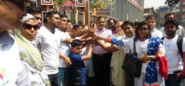 The City Mayor mr A J M Nasir Uddin received the torch as guest of honour.