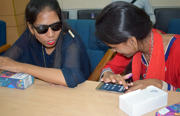 visually impaired women students