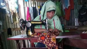 Jannatul Nahar of Pukuria Union, Banskhali busy her activities with her new swing machine