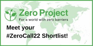 Zero Project logo, slogan and shortlist declaration