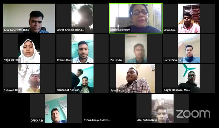 Screenshot of Zoom meeting