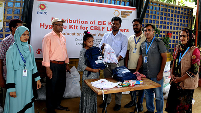 YPSA distributes EiE kit at the Rohingya camp in Coxs bazar