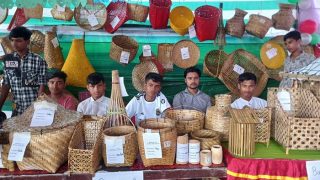 Youth with their products in a stall