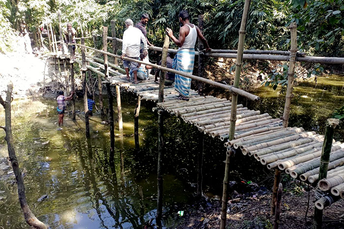 Construction of Bamboo bridge