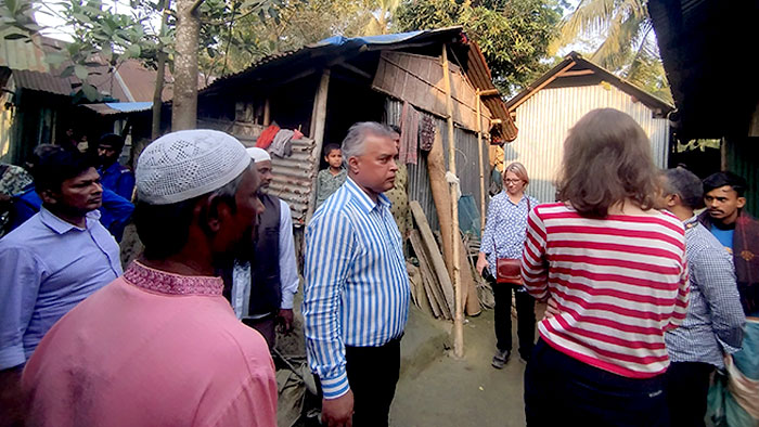 Visitors at the flood affected area 