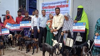 Goat distribution by YPSA at Chandpur.
