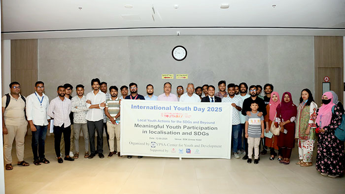 Group photo with banner. YPSA-CYD organized the meeting at Cox's Bazar.