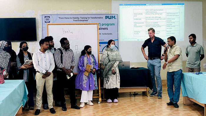 Geert Van den Berg interacting with participants