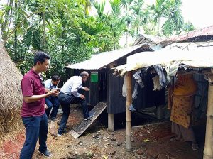 Visiting a bamboo made house