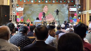 Climate Advisor Syeda Rizwana Hasan and addressing the meeting