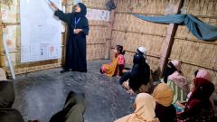 A female taking a session