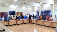 Students attends national anthem singing