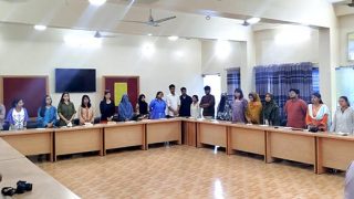 Students attends national anthem singing